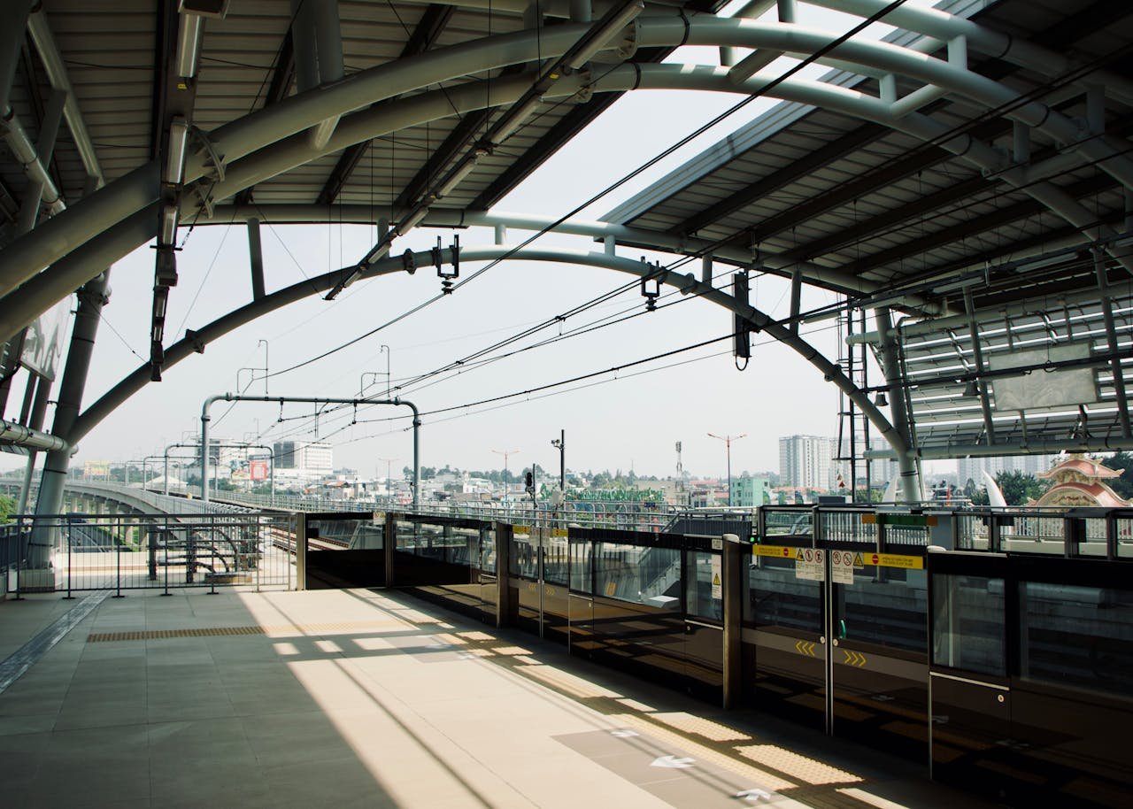 Bengaluru metro line with surrounding residential developments