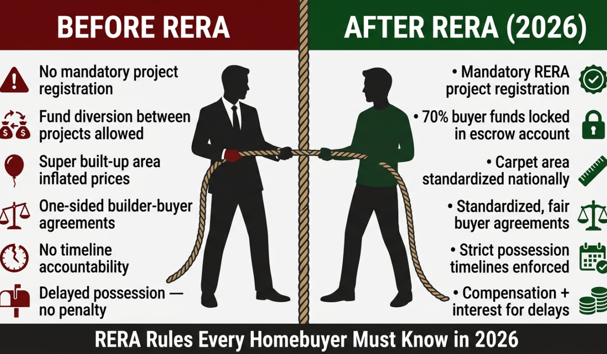 RERA Rules Every Homebuyer Must Know in 2026 - Before and After