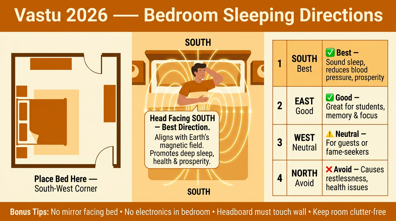 Vastu 2026 for Bedroom Sleeping Direction - Property News India